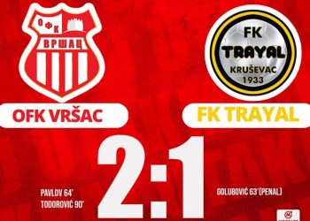 OFK Vršac pobedio Trayal u prvoj utakmici plej auta