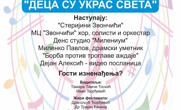 Muzički festival „Deca su ukras sveta“ 16. juna u Vršcu