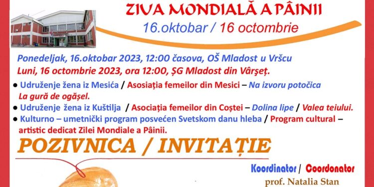 Manifestacija povodom Svetskog dana hleba 16. oktobra u vršačkoj OŠ Mladost