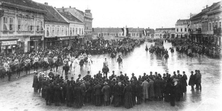 Parastos i palaganje venaca povodom oslobođenja Vršca u Prvom svetskom ratu