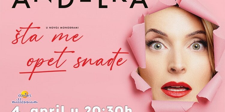 Monodrama Anđelke Stević Žugić „Šta me opet snađe“ 4. aprila u Centru Millennium