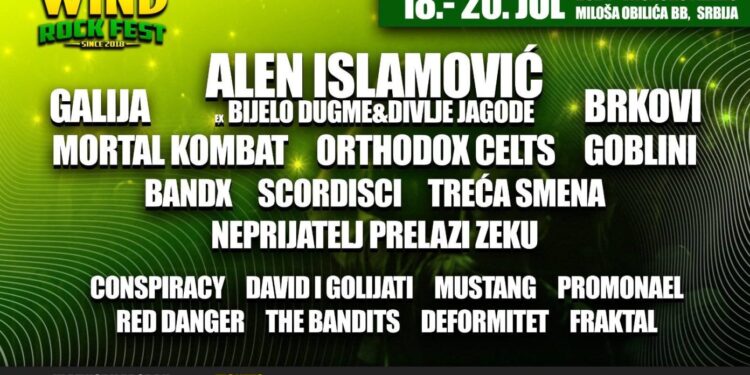 Šesti Wind Rock Fest u Vršcu od 18. do 20. jula