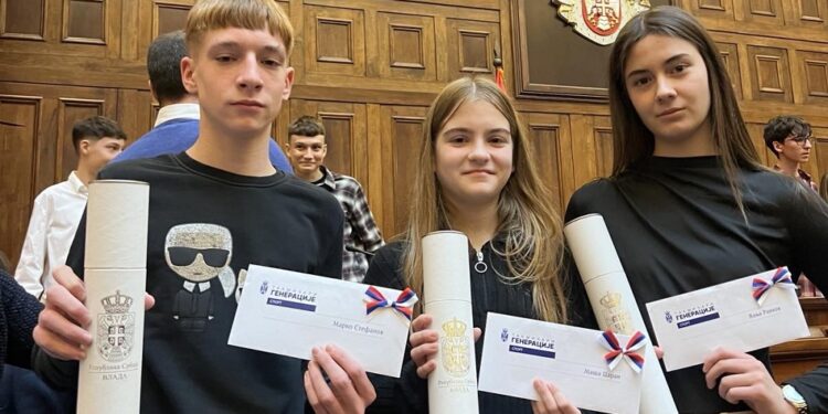Nagrade Ministarstva prosvete za Mašu Caran, Marka Stefanova i Vanju Rankov