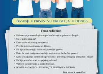 Radionica „Bivanje u prisustvu drugih: Ja – ti odnos“ u Domu omladine