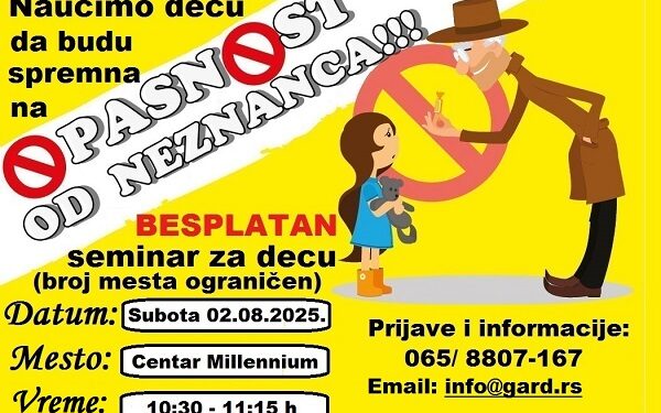 KBK Gard: Seminar za decu i roditelje – učenje bezbednosti kroz igru
