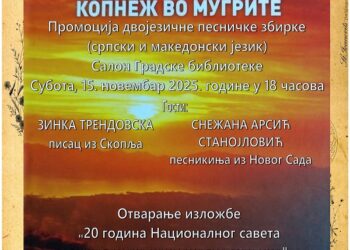 Gradska bilioteka Vršac i UGMNZ „Vardar Vršac“ organizuju izložbu i promociju pesničke zbirke