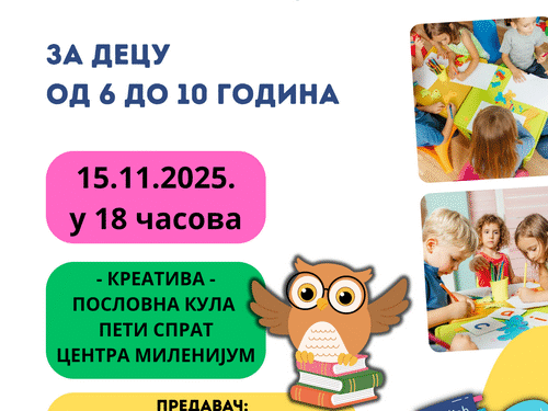 Radionica engleskog jezika za decu pod nazivom „Hajde da učimo engleski“ (“Let`s study English“)
