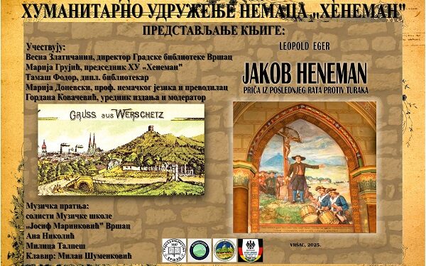 Gradska biblioteka predstavlja: „Jakob Heneman: priča iz poslednjeg rata protiv Turaka u Banatu“