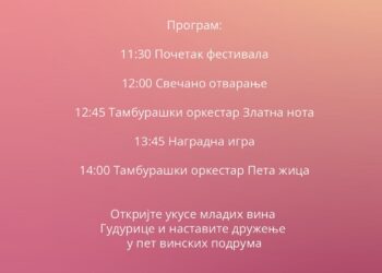 Pogledajte program Festivala mladih vina u Gudurici