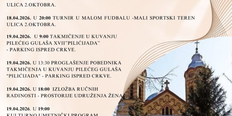 Bogat program: Slava Sveti George u Nikolincima od 16. do 19. aprila