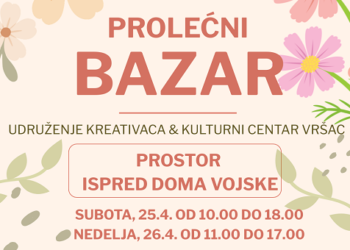 KC Vršac: Prolećni bazar 25. aprila