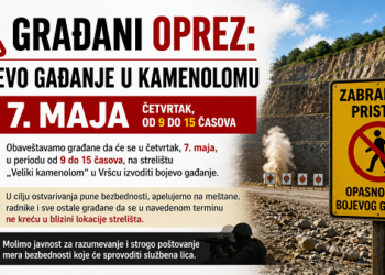 Građani oprez: Bojevo gađanje u Kamenolomu 7. maja