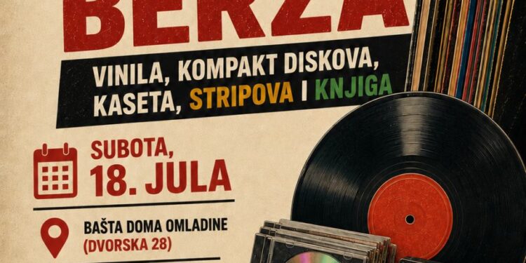 Julska berza vinila, kompakt-diskova, kaseta, stripova i knjiga u Domu omladine Vršac