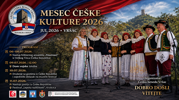 KC Vršac: Mesec češke kulture 9. i 10. jula