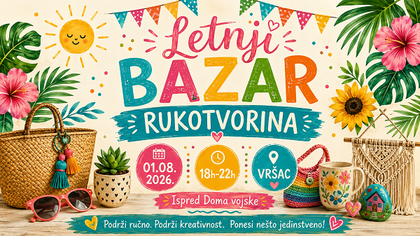 KC Vršac: Letnji bazar rukotvorina Udruženja kreativaca Vršac